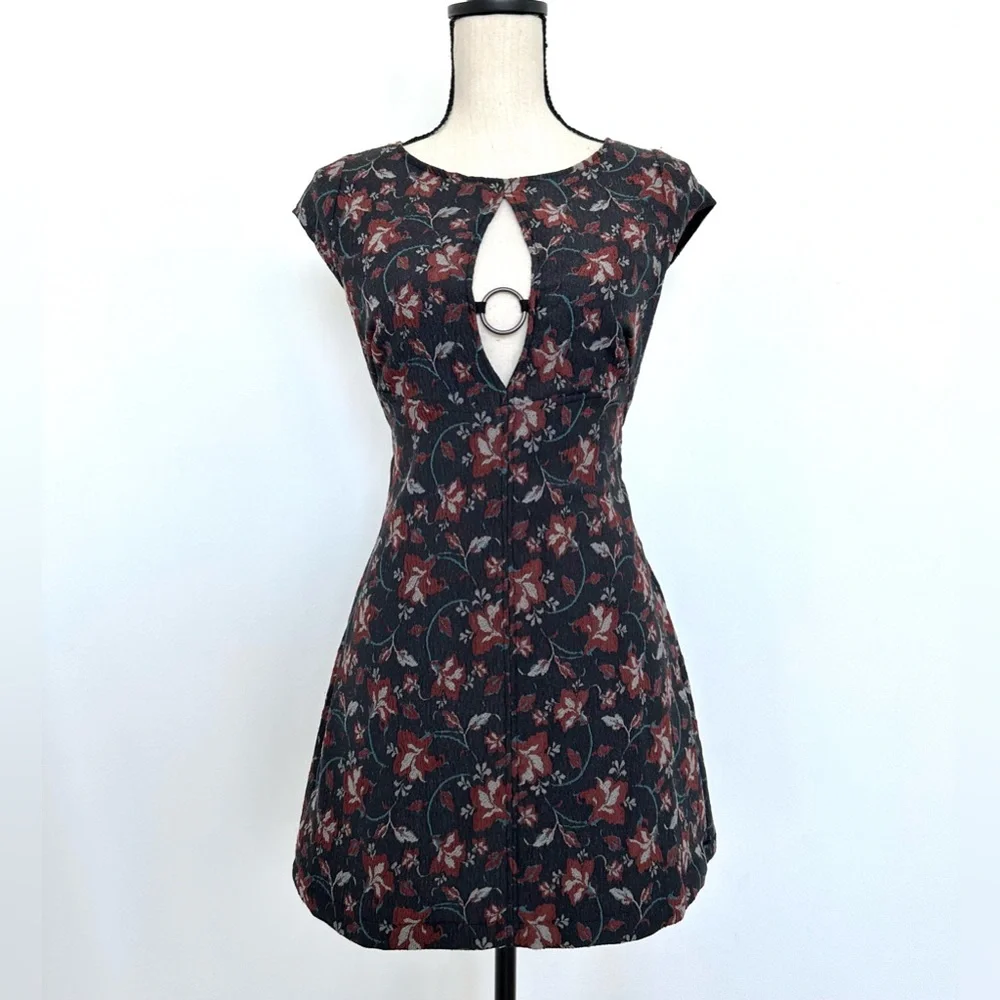 Free People Say Yes Keyhole Back Cutout Short Sleeve Mini Dress - Picture 5 of 13